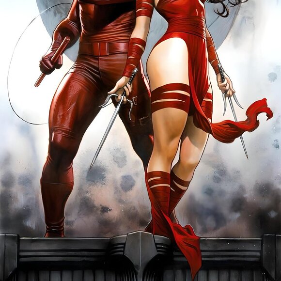 Daredevil and Elektra silk canvas Fabric Poster (36" x 24") - Picture 2 of 2